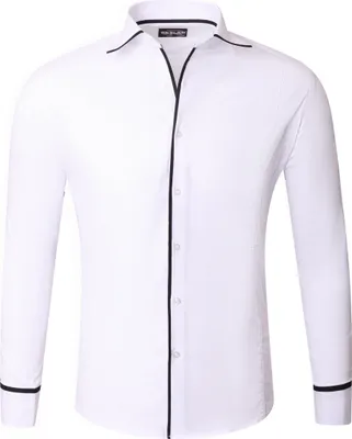 Produktbild von Reslad Herren Hemd Madison Langarm RS-7118 Weiß-Schwarz 2XL