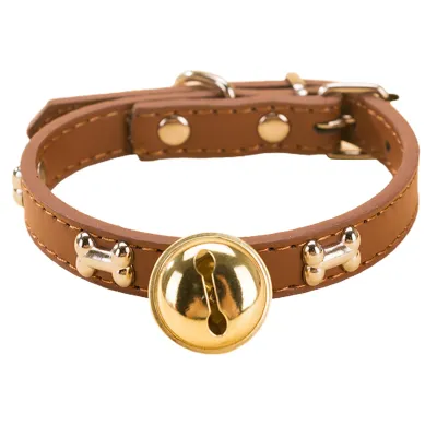 Produktbild von Haustierhalsband, verstellbar, verschleißfest, weiche Knochenmuster, Haustier-Katzen-Hunde-Glockenhalsband, Heimtierbedarf