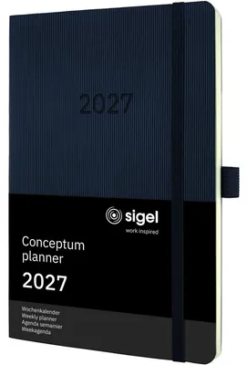 Image de Agenda hebdomadaire Conceptum 2027, format A5 environ, noir