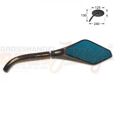 Produktbild von Universalspiegel, schwarz, rechts, blaues Glas,