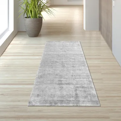 Produktbild von Wohnzimmerteppich Elegant Handgefertigt in grau Größe - 80 x 150 cm