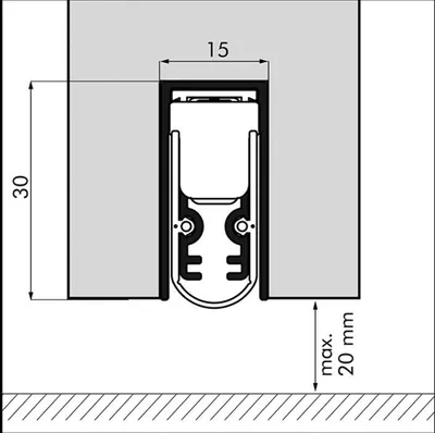 Produktbild von Ellen Türbodendichtung Soundproof si, 1208 mm z. Einn. mit Montagewinkel