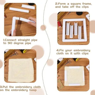 Zdjęcie produktu dla Deska do pikowania i haftowania na ramie z profilu kwadratowego (12 sztuk, 20,3 x 20,3 cm, rama z tworzywa sztucznego)