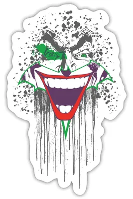 Produktbild von Spreadshirt DC Comics Originals Joker Fratze Batsymbol Sticker Aufkleber, 10 x 10 cm, Mattweiß