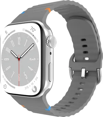Image de Cazy Bracelet Compatible avec Apple Watch (ActiveFlex) – Bracelets de Montre Connectée – Bracelet Universel compatible pour Apple Watch 44/45/46/49 mm - Gris