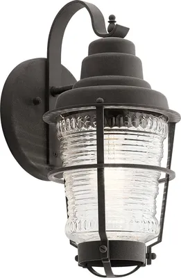 Immagine prodotto di Lampada da parete per esterni in alluminio vetro E27 IP44 H: 36,8 cm zinco design vintage