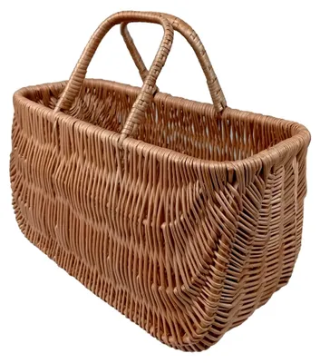 Produktbild von Korbtasche Handtasche Einkaufskorb Naturgeflecht 41 x 20 H 24/39 cm