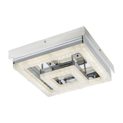 Produktbild von Globo Lighting Deckenleuchte Edelstahl, Acryl weiß, K5 Kristalle klar, LxBxH: 260x260x85mm, inkl. LED 16W 230V, 2000lm Source, 1150lm Output, 4000K