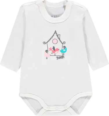 Produktbild von Kanz Mädchen Langarmbody, Weiß, Baumwolle, Druckknöpfe