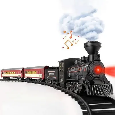 Produktbild von Spielzeug-Zug Modellzugset für Jungen-Metall-Elektrozugspielzeug mit Dampflokomotive,Metalleisenbahn-Set mit 1000 mAh USB-Aufladung