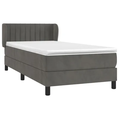 Produktbild von vidaXL Boxspringbett mit Matratze Dunkelgrau 90x190 cm Samt
