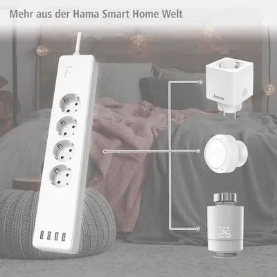 Produktbild von Hama WLAN-Steckdosenleiste 4-fach, ohne Hub, 4-fach USB