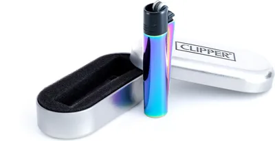 Produktbild von Clipper Metall Feuerzeug: Metal Icy 2 Colours Schwarze Kappe