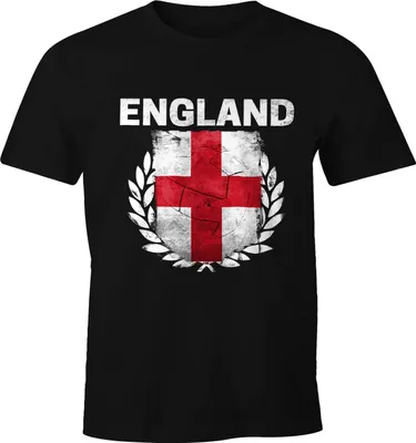 Produktbild von EM WM T-Shirt Herren Fußball England Flagge Vintage Fanshirt Fan Shirt MoonWorks XL