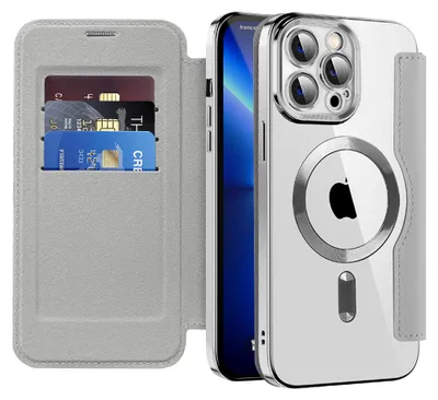 Produktbild von Techsuit - SmartMag Book Hülle für iPhone 13 Pro - grau