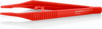 Produktbild von Knipex Pinzette Länge 130mm Trapezspitze gezahnt aus Kunststoff - 92 69 84