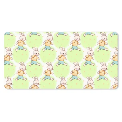 Produktbild von MuchoWow® Mauspad Mousepad Kaninchen - Muster - Kinder - Cartoon 60x30 cm - Mousepads - Maus Mat - Pad - Mausunterlage - Nachhaltig