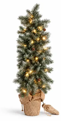 Obrázek produktu pro Aga Umělý vánoční stromek v květináči 85 cm zasněžený s LED osvětlením