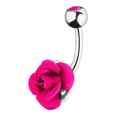 Produktbild von Taffstyle Bauchnabelpiercing Bauchnabelpiercing Schmuck Stecker Rosen Blüte, Pink