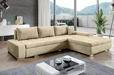 Image de AX LIVING Canapé angle convertible Tunceli canapé angle beige 297 cm