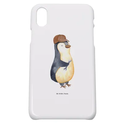 Produktbild von Mr. & Mrs. Panda Iphone 10 Handyhülle Wenn Papa es nicht reparieren kann, sind wir am Arsch - Weiß - Geschenk, Dad Bester Vater, Hülle, Pinguin, Vatertag, Handy, X, Cover