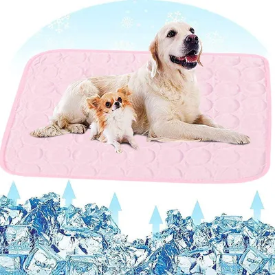 Image de Tapis rafraîchissant pour chiens et chats, lavable, dimensions 70 x 100 cm, idéal pour les journées chaudes