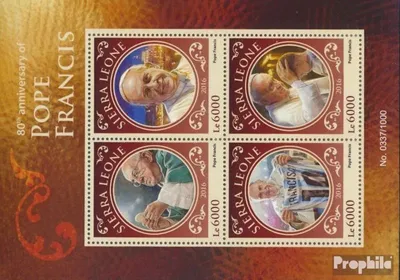 Produktbild von Briefmarken Sierra Leone 2016 Mi 6958-6961 Kleinbogen (kompl. Ausg.) postfrisch Papst Franziskus