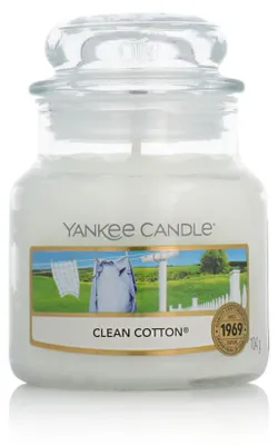 Produktbild von Yankee Candle Clean Baumwolle, Zylinder, Weiß, CEDAR, Moschus, Vetiver, Holz, 20 h, 1 Stück(e)