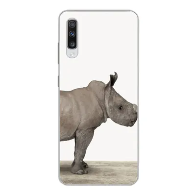Produktbild von MuchoWow® Handyhülle Schutzhülle Hülle für Samsung Galaxy A70 Rhinozeros - Tiere - Jungen - Mädchen Silikon Softcase Handy Hülle - Schutzhaube