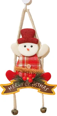 Produktbild von Weihnachtsdekoration zum Aufhängen, 3D-Türknauf, Weihnachtsmann, Schneemann, Elch, Bär, Weihnachtsmann, Wandkunst, Schild für Wohnzimmer, Schlafzimmer, Innendekoration