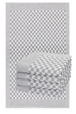 Produktbild von Betz 5er Set 50x100cm Küchentuch Baumwolle Meinor Grubentuch strapazierfähig und saugstark trocknergeeignet - Gastronomiequalität -Geschirrtücher grau