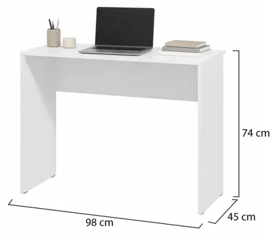 Produktbild von Pichil - Schreibtisch, 98x45x74h cm, Weiß Matt, ein Regal