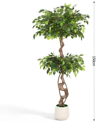 Obrázok produktu pre Eikuavons umelá rastlina Ficus, 150 cm, nevyžaduje zalievanie, strihanie ani hnojenie