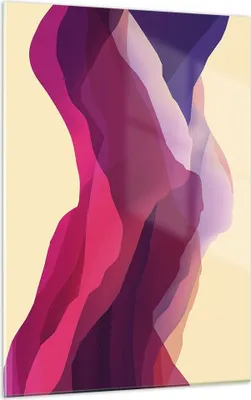 Produktbild von Bilder auf glas - Einteilig - Abstraktion Berge Rosa - 50x70cm - Glasbilder - Wandbilder - Bilder - zum Aufhängen bereit - Wanddekoration aus Glas - Glas Bilder - Wandbild auf Glas - GPA50x70-4288