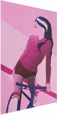 Produktbild von Posterpapier Poster - Woman on a Bicycle 21x30 cm Menschen h-A-0147-ao-a