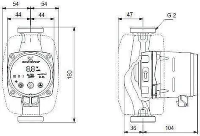 Produktbild von Grundfos Hocheffizienz Umwälzpumpe Alpha2 32-80, G 2, 180mm, PN 10, 230 V