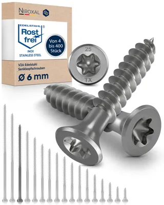 Productafbeelding van Schroeven voor hout V2A A2 Torx TX25 – 6x140 mm – 10 stuks