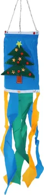 Produktbild von Wolkenstürmer Windspiel Windsack Tannenbaum 100cm (blau) - Weihnachtsdeko für den Garten, Balkon oder Terrasse
