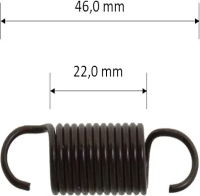 Produktbild von Auspufffeder, 46mm, gehärtet, schwarz