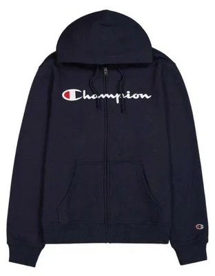 Produktbild von Champion - Hoodie mit durchgehendem Reißverschluss für Herren, Ärmel mit Markenschriftzug PP8613 (M) (Dunkles Marineblau)