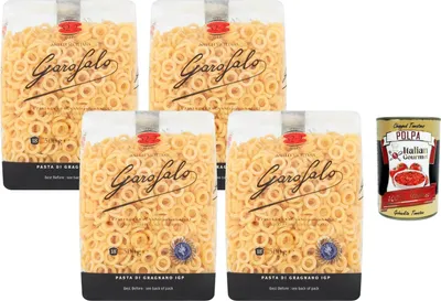 Produktbild von Italian Gourmet Pasta Anelli Siciliani 4 x 500 g – Ringförmige Pasta aus Italien, ideal für Ofengerichte, Saucen & mediterrane Rezepte, al dente Genuss + Italian Gourmet Polpa