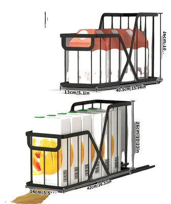 Obrázek produktu pro Výsuvný úložný koš, úzký design se švy, snadná instalace, černý