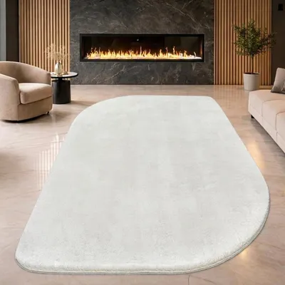 Immagine prodotto di Tappeto di design Shape, dalla forma libera ed elegante, in morbido color crema - 160 x 220 cm