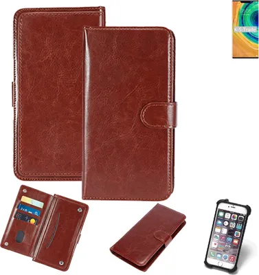 Produktbild von K-S-Trade 360° Hülle kompatibel mit Huawei Mate 30 Pro 5G braun Kunstleder Case BookCase WalletCase Kunstlederederhülle Handyhülle, Rundumschutz