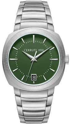 Productafbeelding van Cerruti 1881 polshorloge Date FORLI, zilverkleurig, groene wijzerplaat
