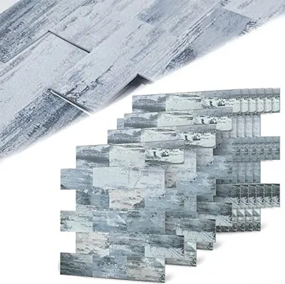 Produktbild von TRMLBE Fliesenaufkleber PVC Wandfliesen 34x29cm per Stück Fliesenfolie 10Pcs Klebefliesen Zuschneidbar Wandfliesen Selbstklebend Bodenfliesen mit Geprägte Texturen, Typ C