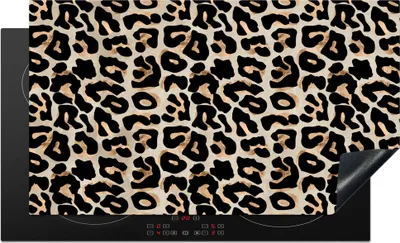 Produktbild von KitchenYeah© Herdabdeckplatte Tiermuster - Panther - Schick , 91x52cm, Küche Deko, Glaskeramikkochfeld Herdabdeckung, Abdeckplatte fùr Kochfeld