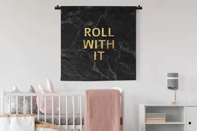 Produktbild von MuchoWow® Wandteppich Wandbehang Zitate - Motivation - Gold - Marmor 90x90 cm Tapisserie Dekoration Wandtuch - Wandaufhänger