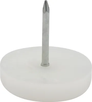 Produktbild von WAGNER Nagelgleiter / Möbelgleiter 4tlg. - Ø 25 x 6 / 25 mm, Kunststoffgleiter weiß zum Nageln, für robuste Böden - 15092699