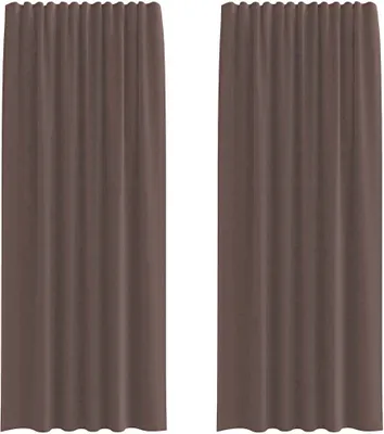 Produktbild von vidaXL Voile Vorhänge mit Lasche 2 Stk. Braun